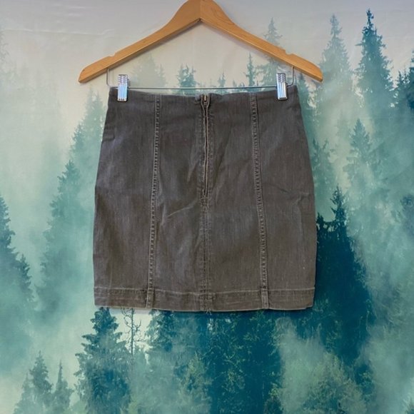 Free People Grey Denim Skirt - Picture 2 of 3